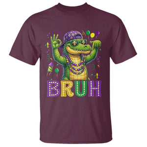 Mardi Gras Mardigator Alligator Six Seven Bruh Meme T Shirt TS12 Maroon Print Your Wear