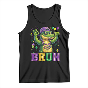 Mardi Gras Mardigator Alligator Six Seven Bruh Meme Tank Top TS12 Black Print Your Wear