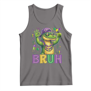 Mardi Gras Mardigator Alligator Six Seven Bruh Meme Tank Top TS12 Deep Heather Print Your Wear