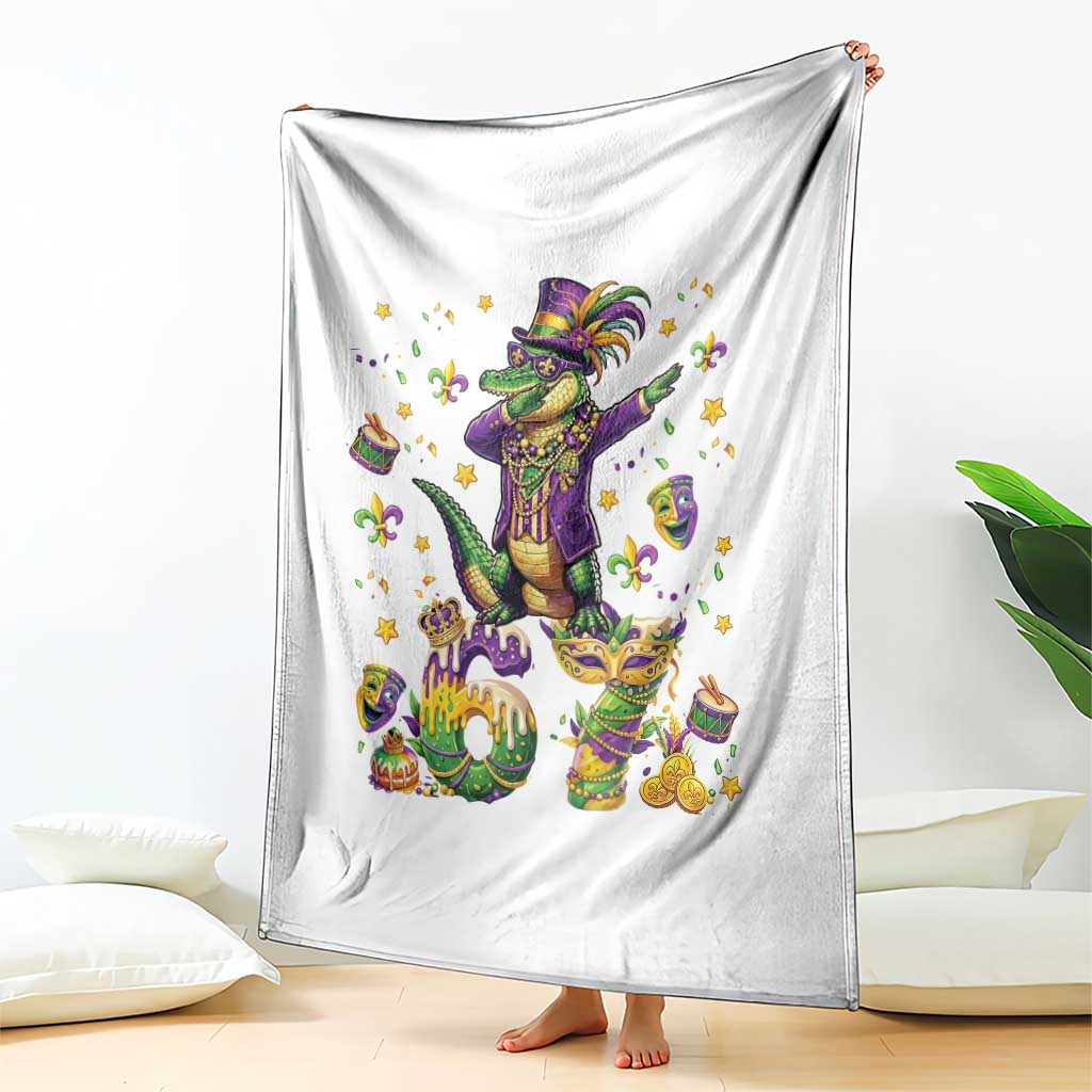 Funny Mardigator Alligator Six Seven Meme Throw Blanket Mardi Gras Gifts TS12 Print Your Wear