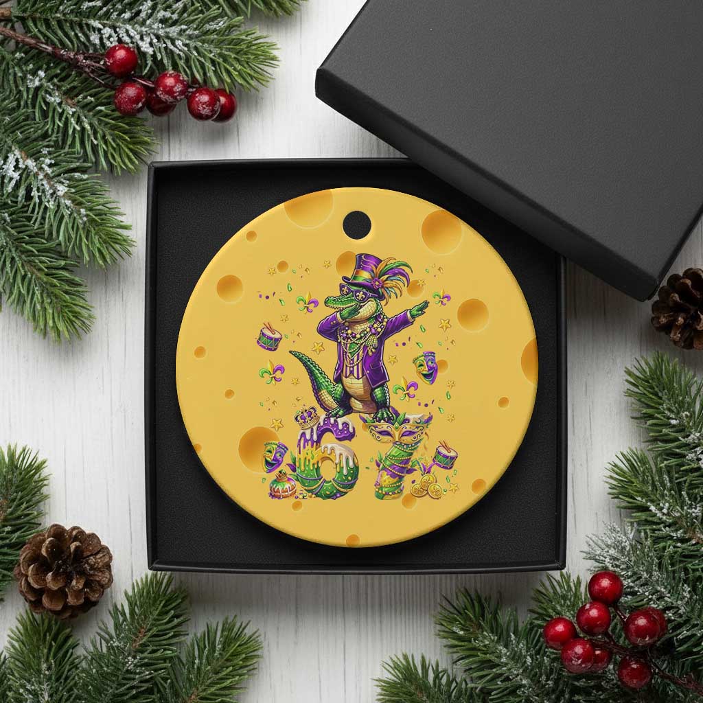 Funny Mardigator Alligator Six Seven Meme Ceramic Ornament Mardi Gras Gifts TS12 1pc Yellow Cheese Print Your Wear
