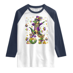 Funny Mardigator Alligator Six Seven Meme Raglan Shirt Mardi Gras Gifts TS12 White Navy Print Your Wear