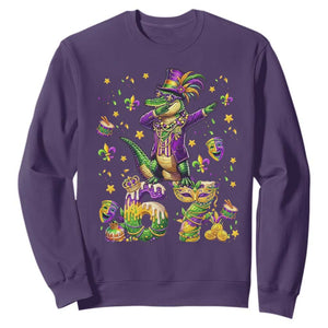 Funny Mardigator Alligator Six Seven Meme Sweatshirt Mardi Gras Gifts TS12 Purple Print Your Wear