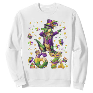 Funny Mardigator Alligator Six Seven Meme Sweatshirt Mardi Gras Gifts TS12 White Print Your Wear