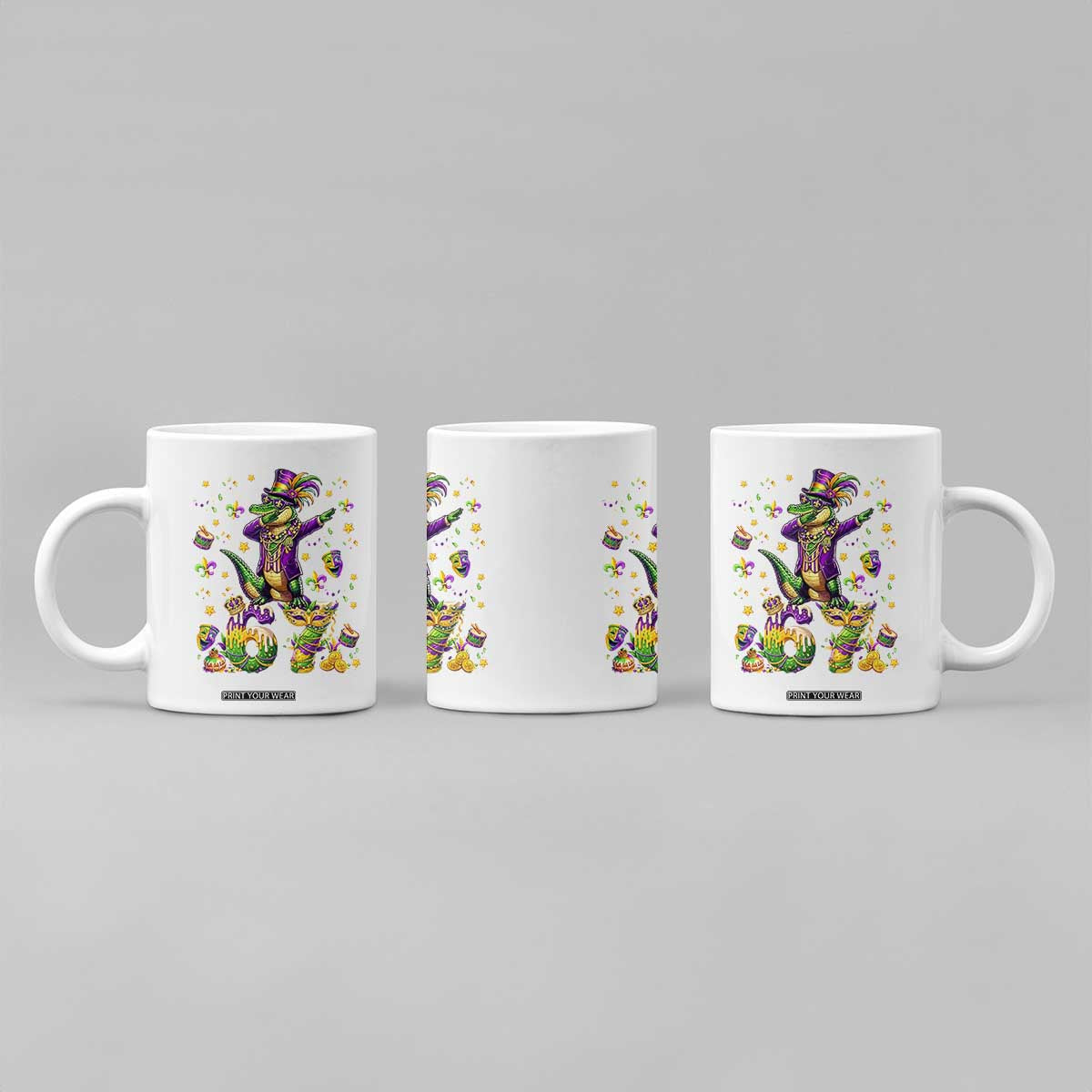 Funny Mardigator Alligator Six Seven Meme Coffee Mug Mardi Gras Gifts TS12 Print Your Wear