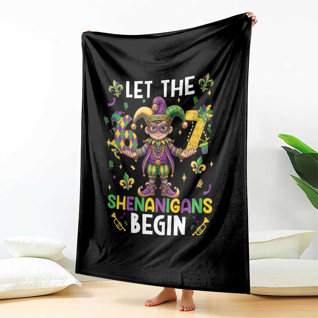 Let The 67 Shenanigans Begin Throw Blanket Six Seven Meme Mardi Gras TS12 Print Your Wear