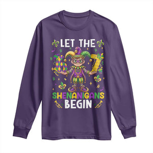 Let The 67 Shenanigans Begin Long Sleeve Shirt Six Seven Meme Mardi Gras TS12 Purple Print Your Wear