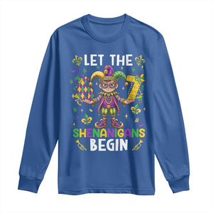 Let The 67 Shenanigans Begin Long Sleeve Shirt Six Seven Meme Mardi Gras TS12 Royal Blue Print Your Wear