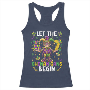 Let The 67 Shenanigans Begin Racerback Tank Top Six Seven Meme Mardi Gras TS12 Navy Print Your Wear