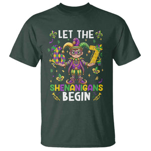 Let The 67 Shenanigans Begin T Shirt Six Seven Meme Mardi Gras TS12 Dark Forest Green Print Your Wear