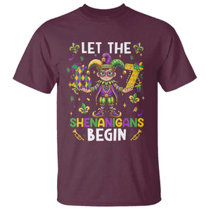 Let The 67 Shenanigans Begin T Shirt Six Seven Meme Mardi Gras TS12 Maroon Print Your Wear