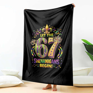 Mardi Gras Six Seven Throw Blanket Let The 67 Shenanigans Begin TS12 Print Your Wear