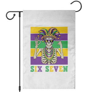 Funny Mardi Gras Skeleton Garden Flag Six Seven Meme TS12 White Print Your Wear