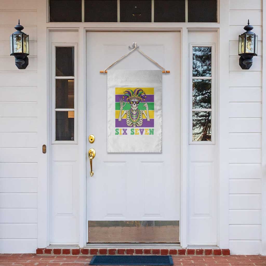 Funny Mardi Gras Skeleton Garden Flag Six Seven Meme TS12 Print Your Wear