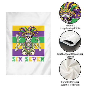Funny Mardi Gras Skeleton Garden Flag Six Seven Meme TS12 Print Your Wear