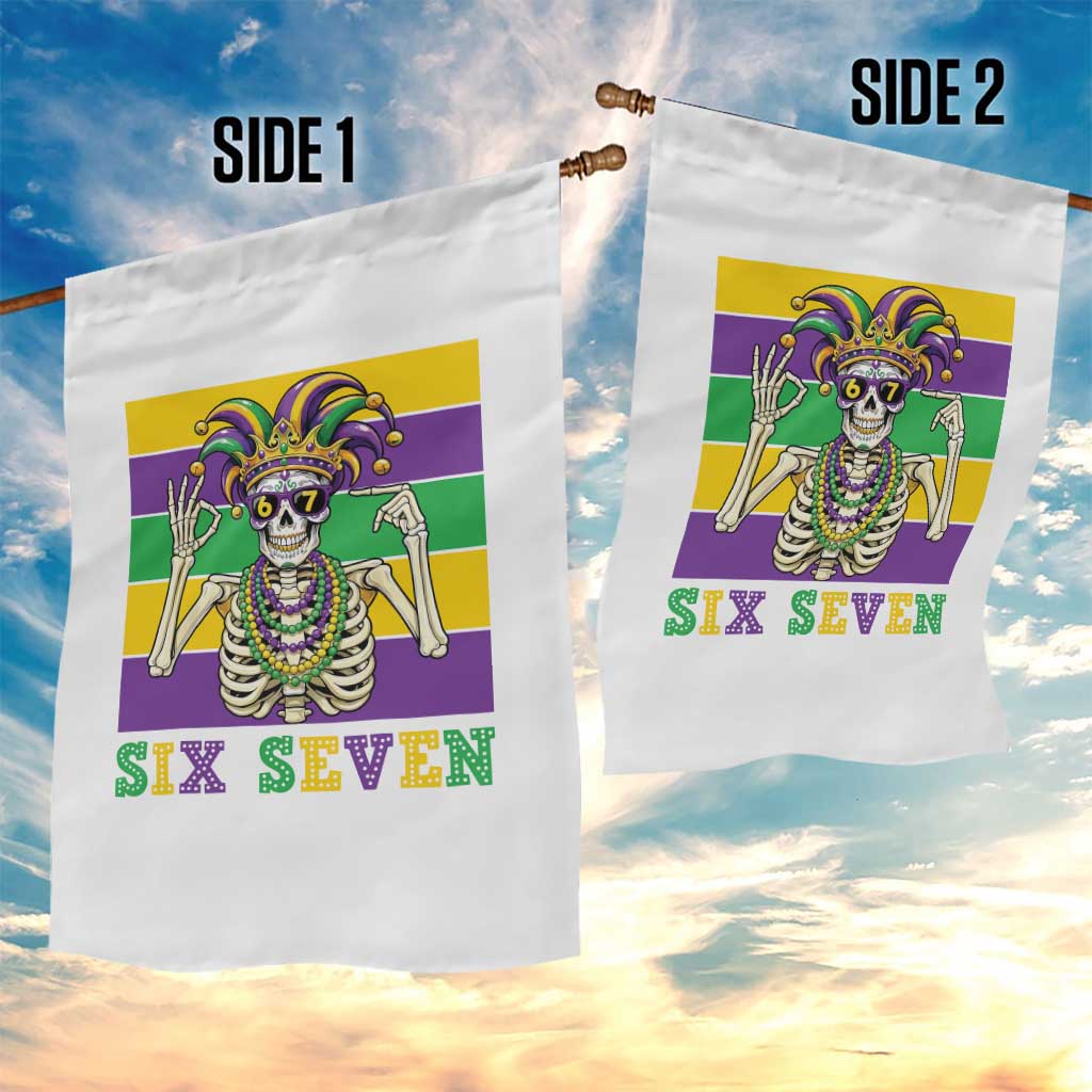 Funny Mardi Gras Skeleton Garden Flag Six Seven Meme TS12 Print Your Wear