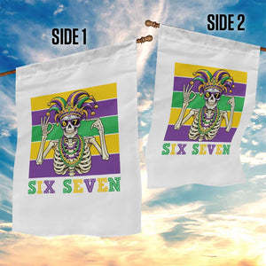 Funny Mardi Gras Skeleton Garden Flag Six Seven Meme TS12 Print Your Wear