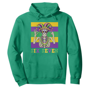Funny Mardi Gras Skeleton Hoodie Six Seven Meme TS12 Irish Green Print Your Wear