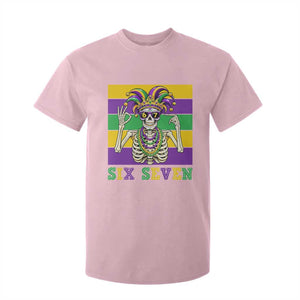 Funny Mardi Gras Skeleton T Shirt For Kid Six Seven Meme TS12 Light Pink Print Your Wear