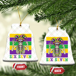 Funny Mardi Gras Skeleton Ceramic Ornament Six Seven Meme TS12 Print Your Wear