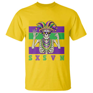 Funny Mardi Gras Skeleton T Shirt Six Seven Meme TS12 Daisy Print Your Wear