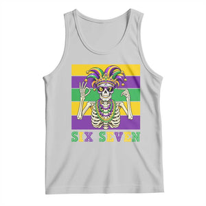 Funny Mardi Gras Skeleton Tank Top Six Seven Meme TS12 Ash Print Your Wear