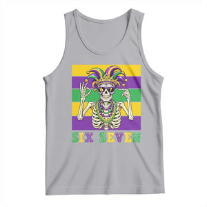 Funny Mardi Gras Skeleton Tank Top Six Seven Meme TS12 Athletic Heather Print Your Wear