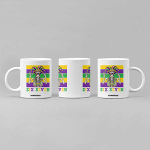 Funny Mardi Gras Skeleton Coffee Mug Six Seven Meme TS12 Print Your Wear