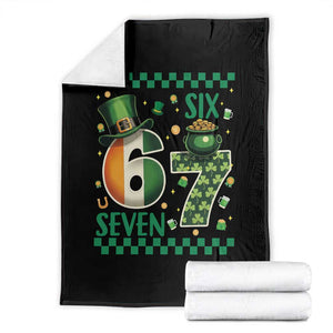 Funny St Patricks Six Seven Throw Blanket Gen Z Irish Gift TS12 Black Print Your Wear