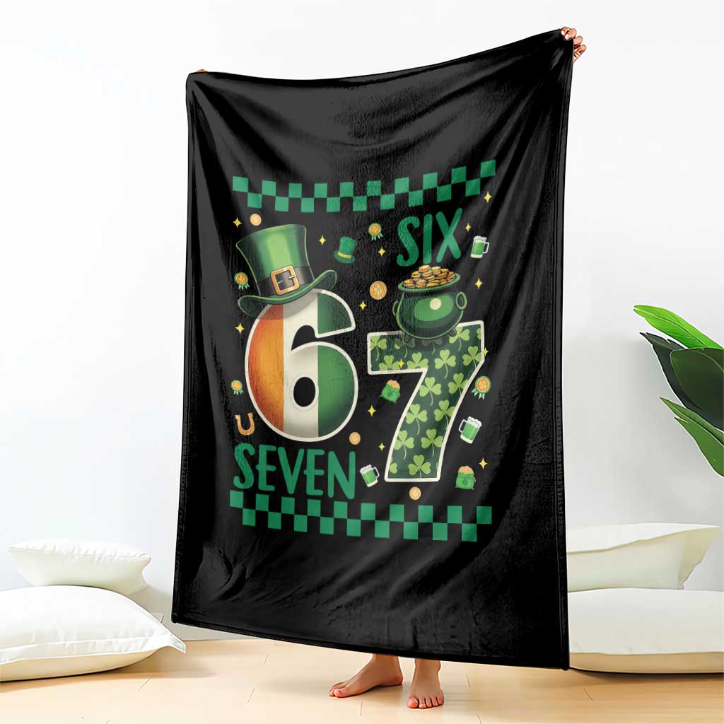 Funny St Patricks Six Seven Throw Blanket Gen Z Irish Gift TS12 Print Your Wear