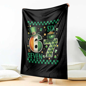 Funny St Patricks Six Seven Throw Blanket Gen Z Irish Gift TS12 Print Your Wear
