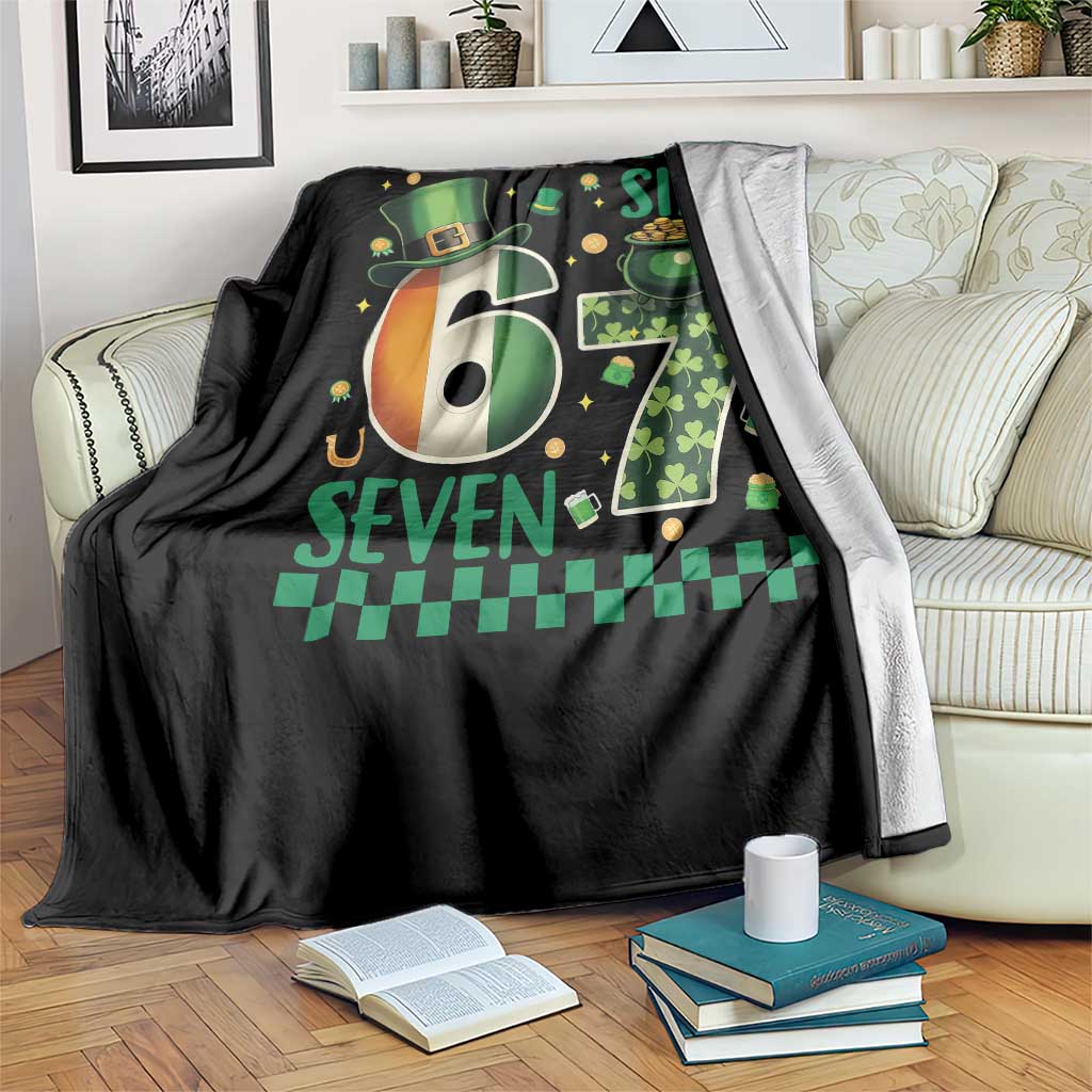 Funny St Patricks Six Seven Throw Blanket Gen Z Irish Gift TS12 Print Your Wear