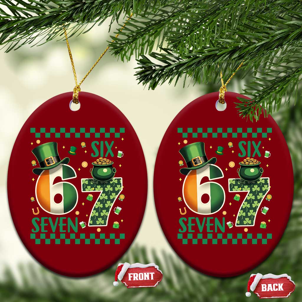 Funny St Patricks Six Seven Ceramic Ornament Gen Z Irish Gift TS12 Print Your Wear
