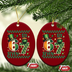 Funny St Patricks Six Seven Ceramic Ornament Gen Z Irish Gift TS12 Print Your Wear