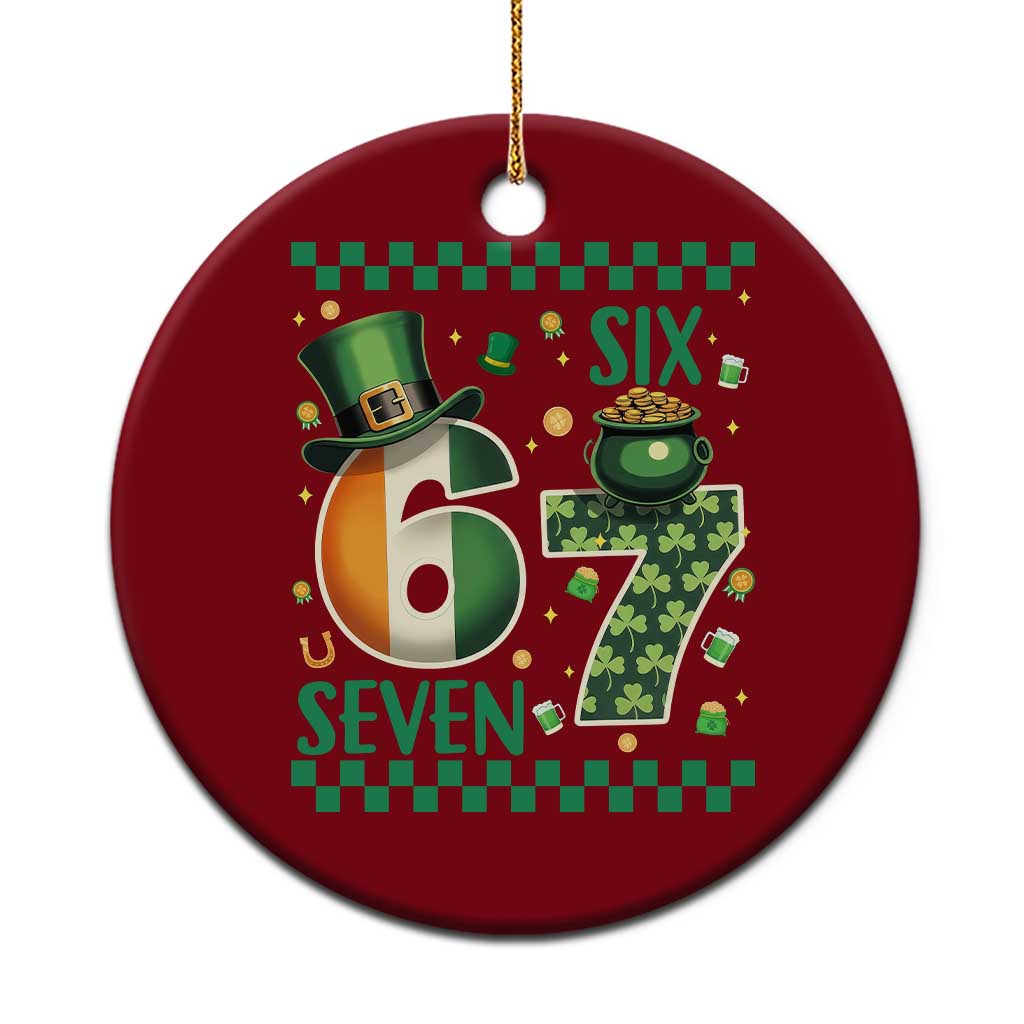 Funny St Patricks Six Seven Ceramic Ornament Gen Z Irish Gift TS12 1pc Red Print Your Wear