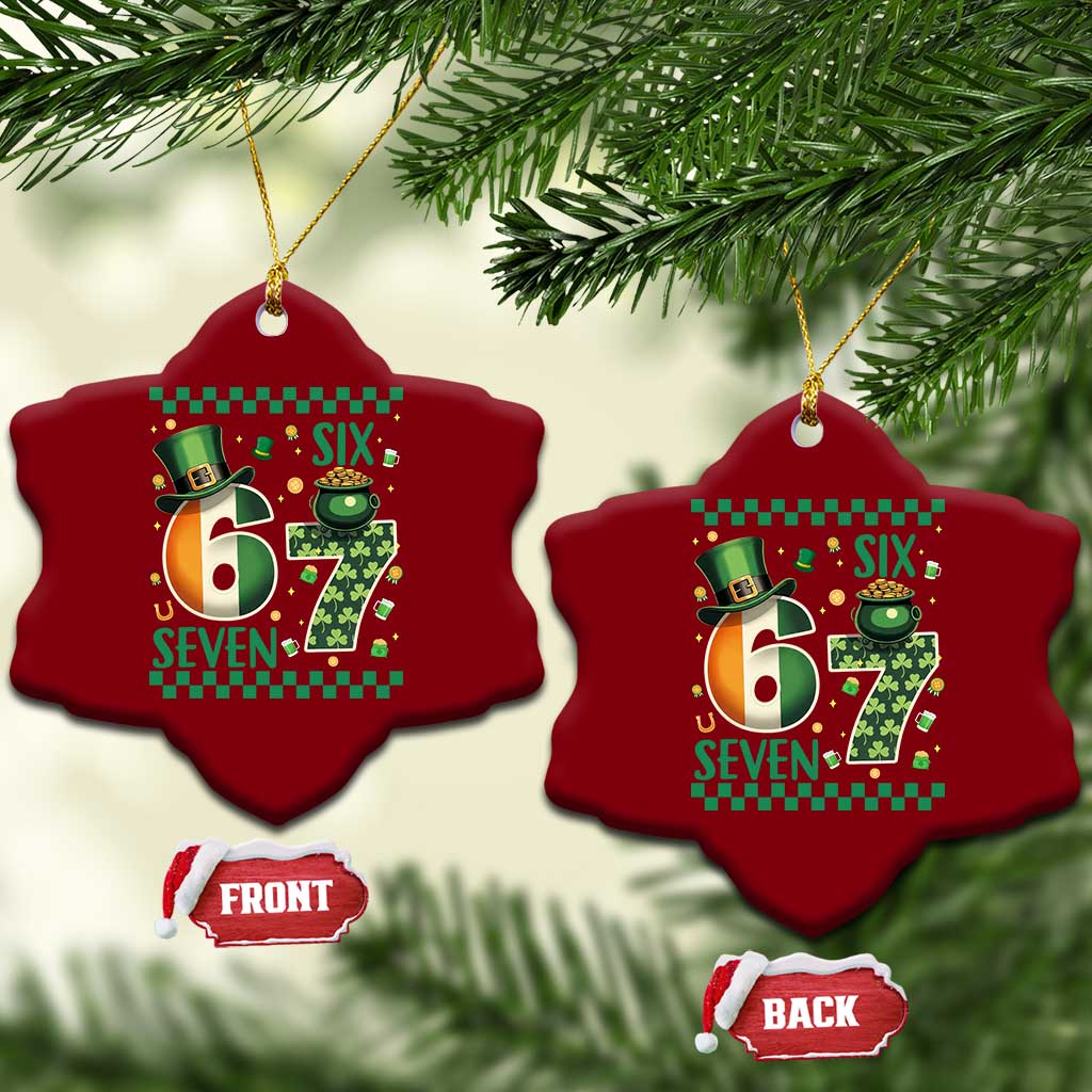 Funny St Patricks Six Seven Ceramic Ornament Gen Z Irish Gift TS12 Print Your Wear