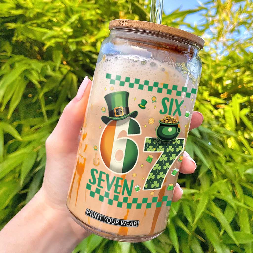 Funny St Patricks Six Seven Glass Can Gen Z Irish Gift TS12 Black Print Your Wear