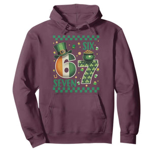 Funny St Patricks Six Seven Hoodie Gen Z Irish Gift TS12 Maroon Print Your Wear
