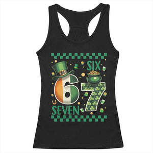 Funny St Patricks Six Seven Racerback Tank Top Gen Z Irish Gift TS12 Black Print Your Wear
