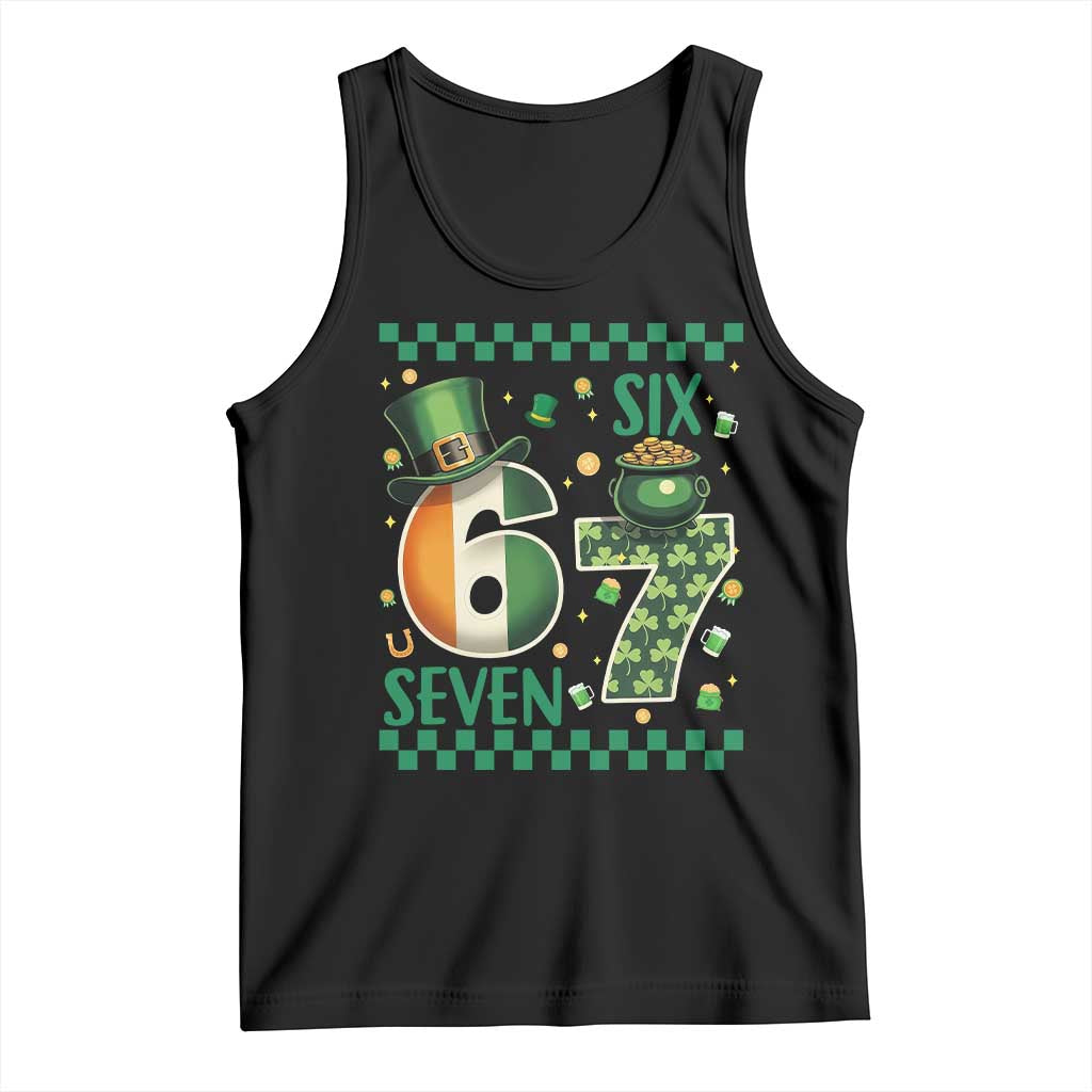 Funny St Patricks Six Seven Tank Top Gen Z Irish Gift TS12 Black Print Your Wear