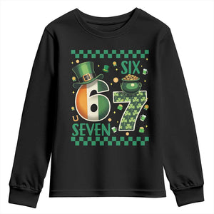 Funny St Patricks Six Seven Youth Sweatshirt Gen Z Irish Gift TS12 Black Print Your Wear