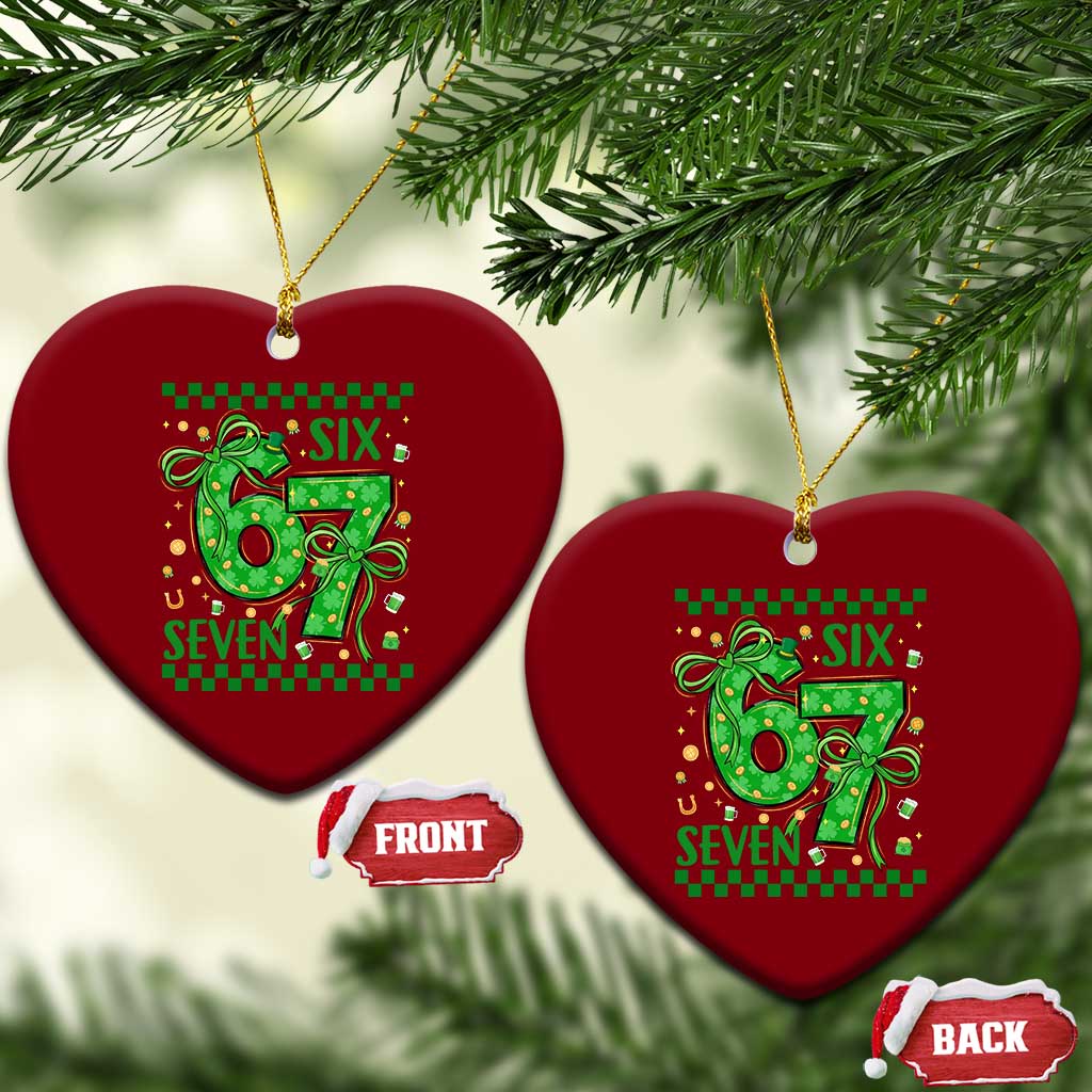 Funny St Patricks Day Ceramic Ornament Six Seven Meme Irish Gag Gift TS12 Print Your Wear
