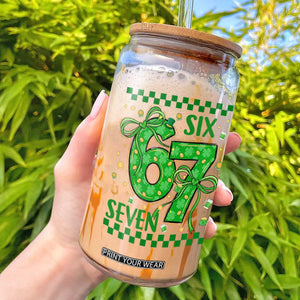 Funny St Patricks Day Glass Can Six Seven Meme Irish Gag Gift TS12 Black Print Your Wear