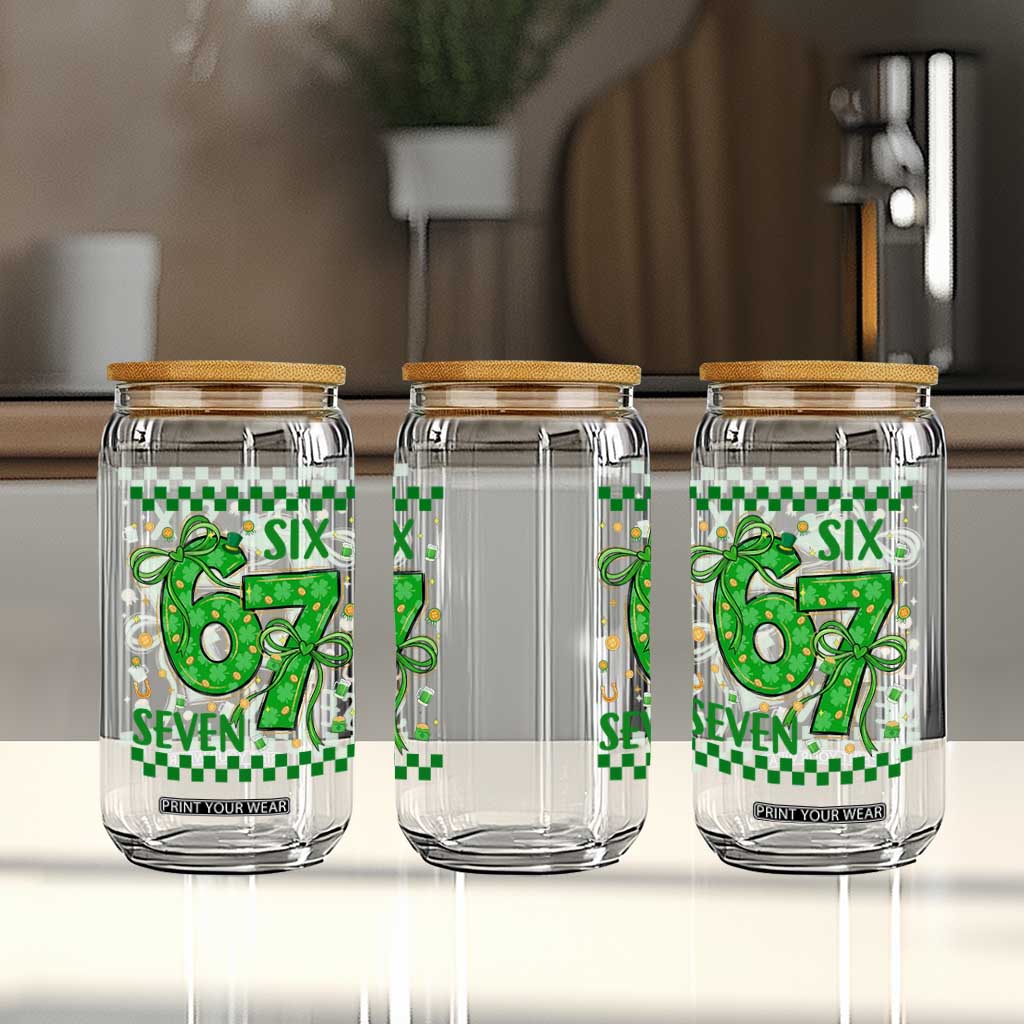 Funny St Patricks Day Glass Can Six Seven Meme Irish Gag Gift TS12 Print Your Wear