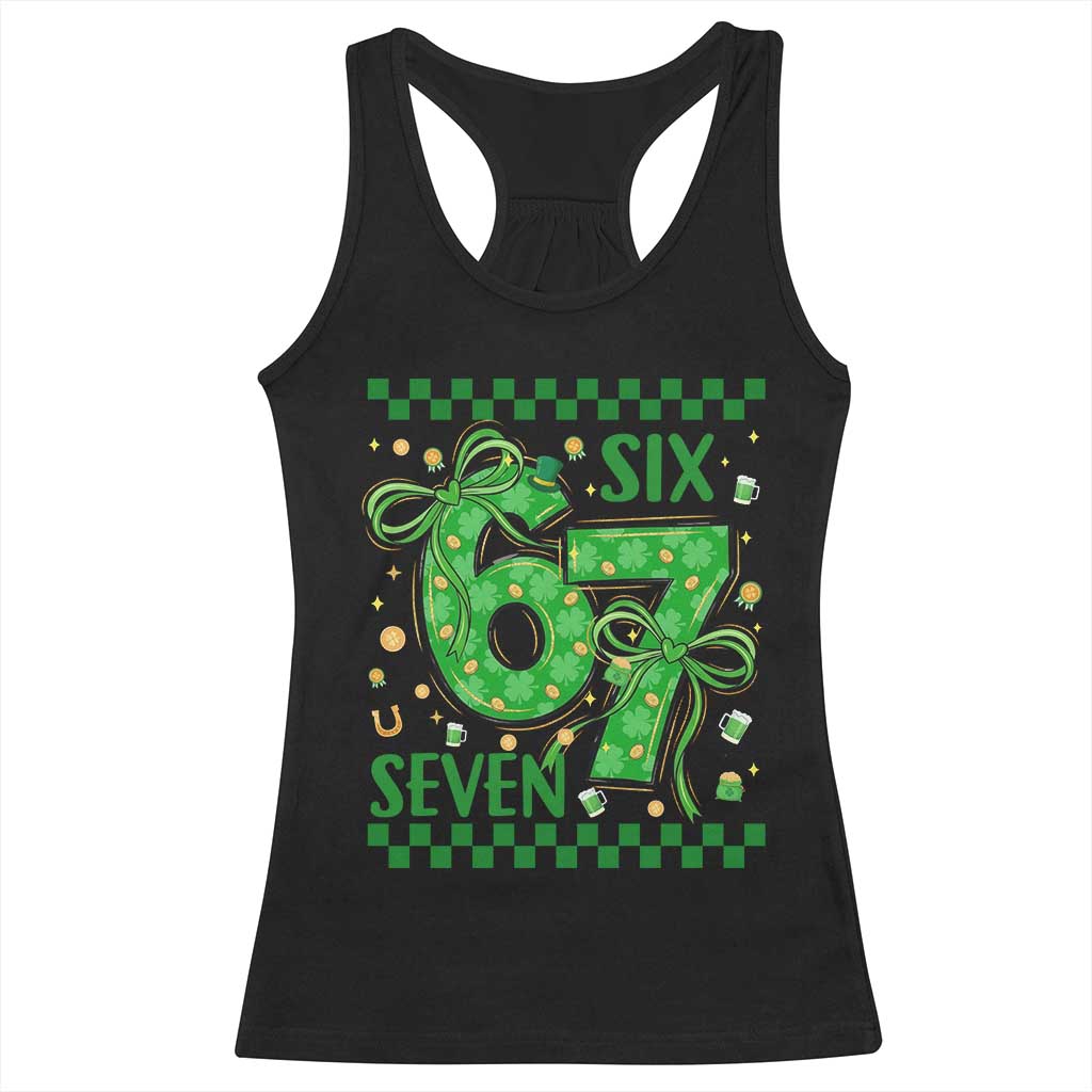 Funny St Patricks Day Racerback Tank Top Six Seven Meme Irish Gag Gift TS12 Black Print Your Wear