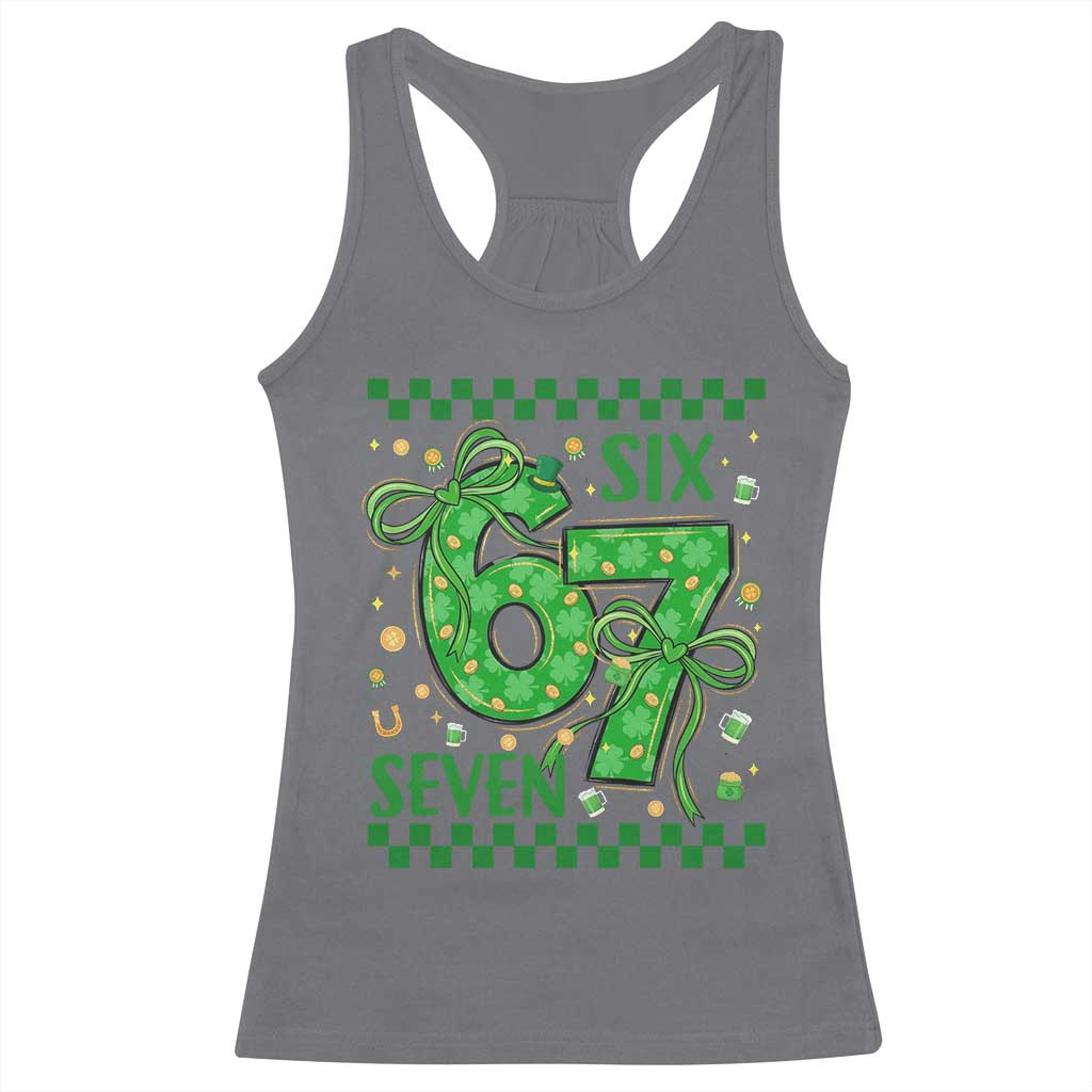 Funny St Patricks Day Racerback Tank Top Six Seven Meme Irish Gag Gift TS12 Charcoal Print Your Wear