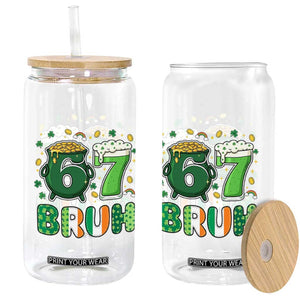 Funny St Patricks Day Six Seven Meme Glass Can Irish American Gift TS12 Print Your Wear