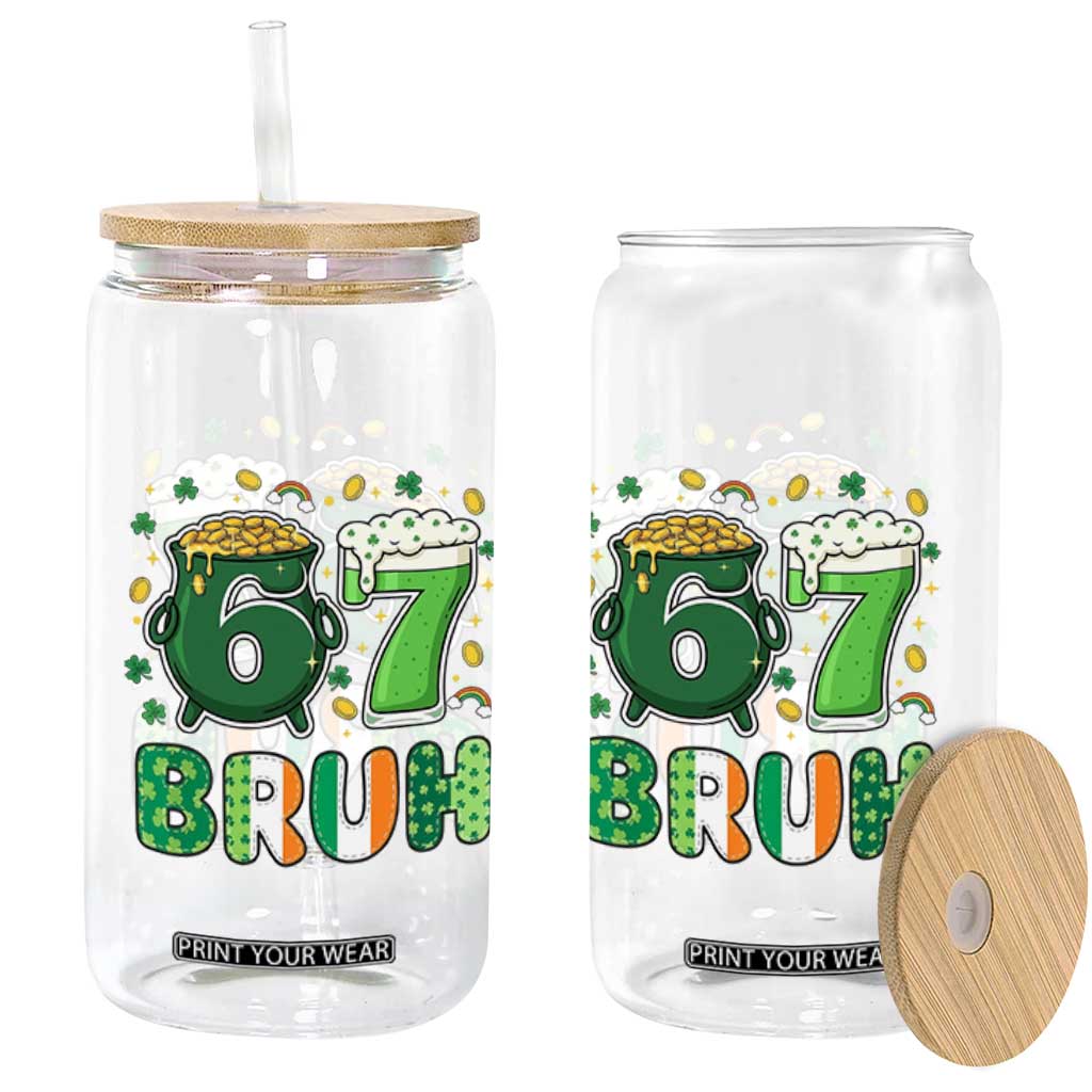 Funny St Patricks Day Six Seven Meme Glass Can Irish American Gift TS12 Print Your Wear