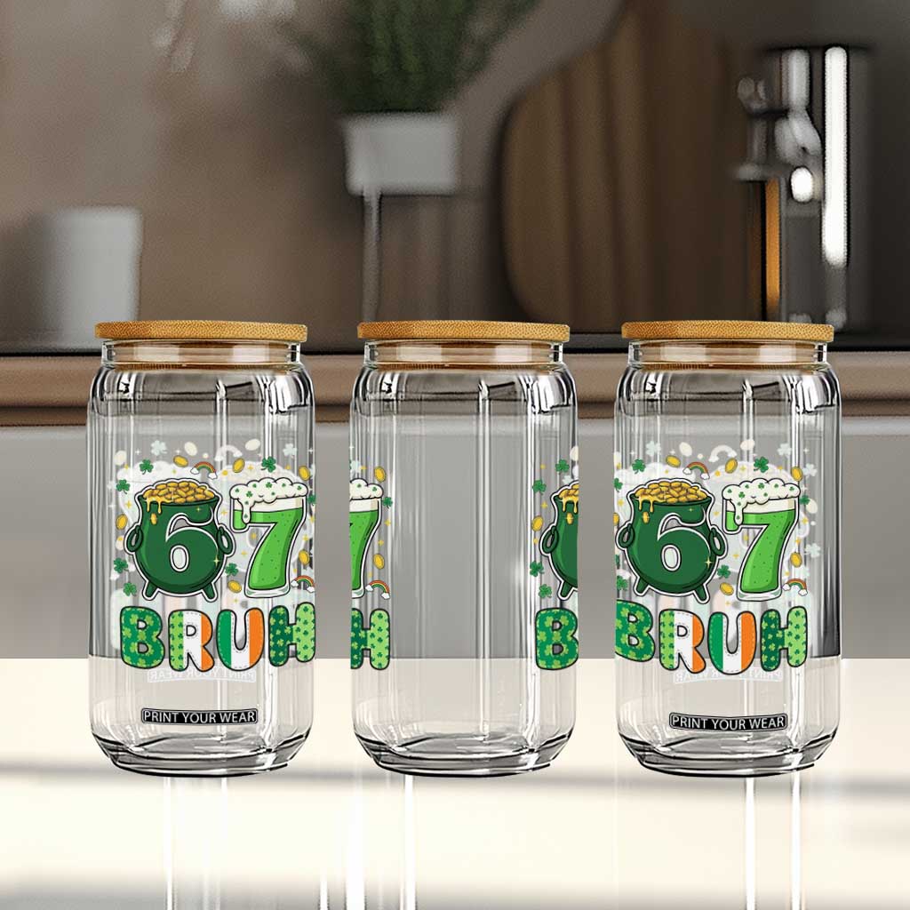 Funny St Patricks Day Six Seven Meme Glass Can Irish American Gift TS12 Print Your Wear