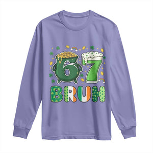 Funny St Patricks Day Six Seven Meme Long Sleeve Shirt Irish American Gift TS12 Violet Print Your Wear